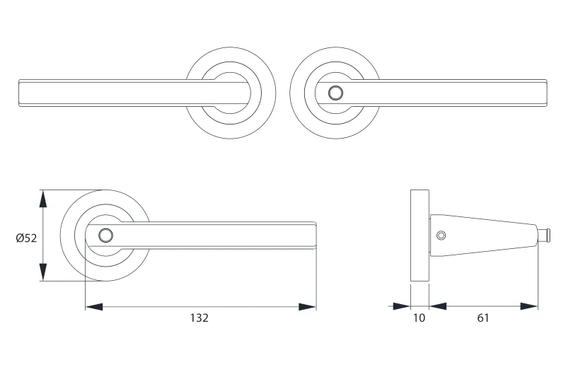 Montana - Komplet klamek ze stali z blokadą w uchwycie, kolor czarny, wersja lewa – miniatura 3